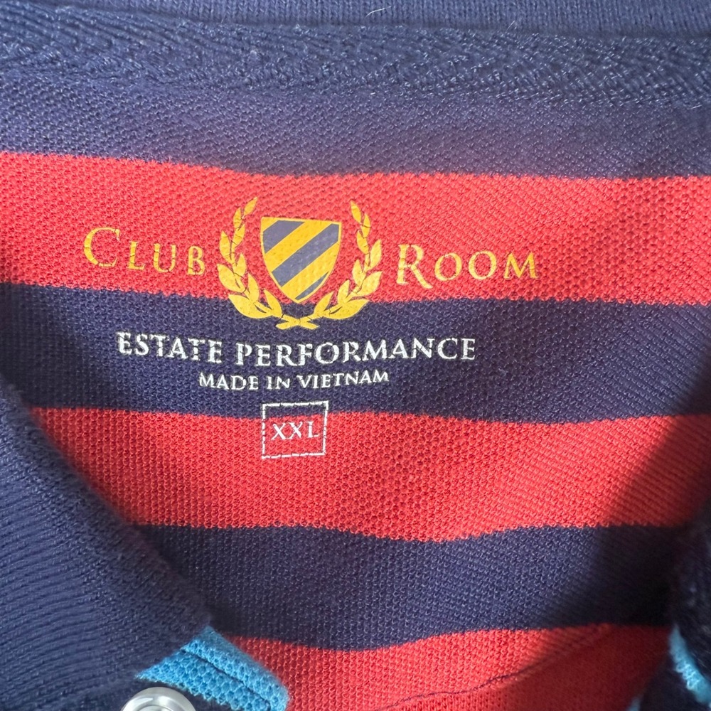 90s Club Room Mens Striped Rugby Polo Shirt Size XXL Knit Dopamine Retro Pocket - Picture 6 of 15